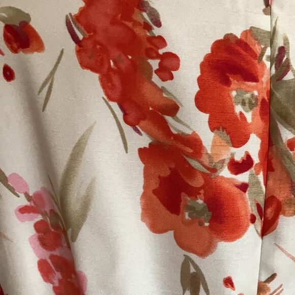 Liz Claiborne Coral & Cream Floral Sheath Dress, Size 14 - Picture 5 of 9